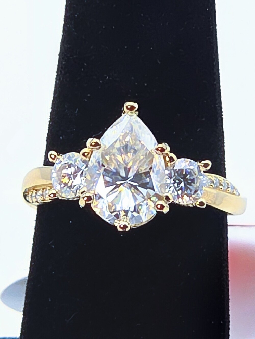 3 CTW Cocktail Ring Sz 7